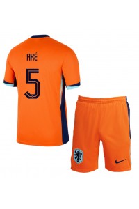 Nederland Nathan Ake #5 Babytruitje Thuis tenue Kind EK 2024 Korte Mouw (+ Korte broeken)